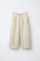 100% LINEN PLEATED PANTS