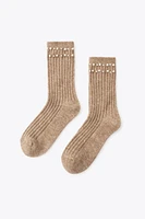 CHAUSSETTES CÔTELÉES PERLES