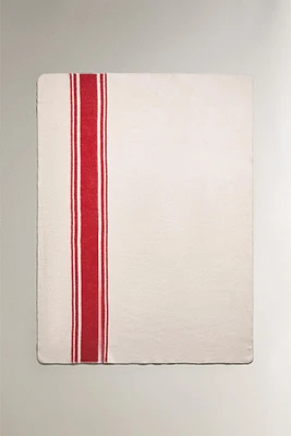WOOL BLANKET WITH IRREGULAR STRIPES