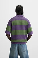 POLO EN MAILLE À RAYURES TEXTURÉ