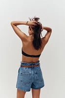 BERMUDA Z1975 EN JEAN PAPERBAG CEINTURE