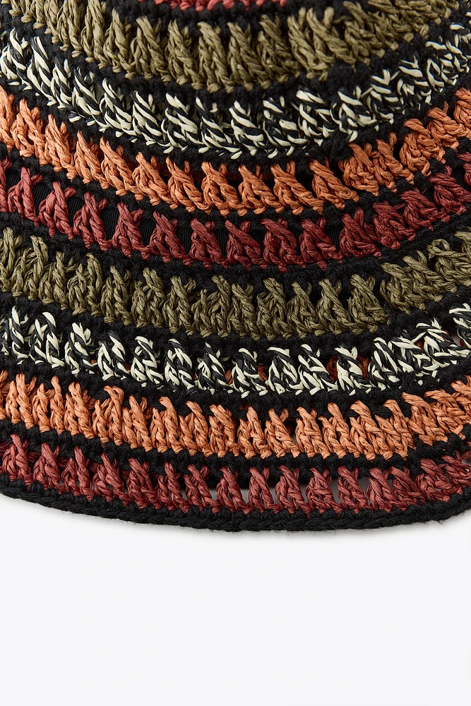 MIXED BRAIDED BUCKET HAT
