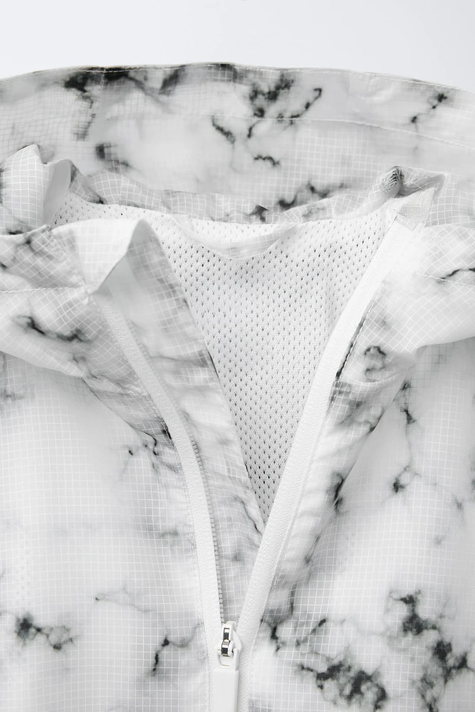TIE-DYE SPORTY HOODED RAINCOAT