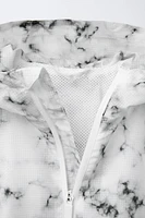 TIE-DYE SPORTY HOODED RAINCOAT