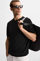 VISCOSE BLEND KNIT T-SHIRT