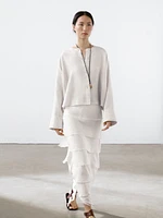 100% linen flowing shirt with buttons
