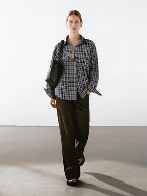 Chemise à carreaux 100 % coton