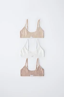 6-14 ANS/ LOT TROIS TOPS RIB ÉTIQUETTE