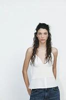 COMBINED POPLIN TOP