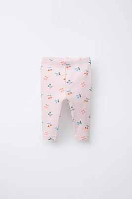 LEGGING RIB CERISES