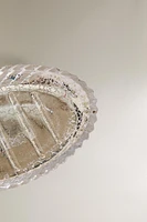 MERCURIZED GLASS BATHROOM SOAP DISH