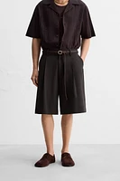 RELAXED FIT PLEATED SHORTS