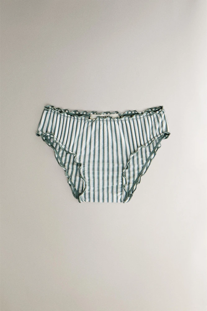 CHILDREN’S STRIPED RUFFLED BEACH BIKINI BOTTOMS