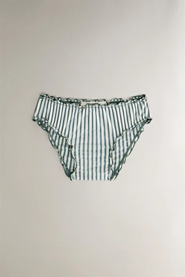 CHILDREN’S STRIPED RUFFLED BEACH BIKINI BOTTOMS