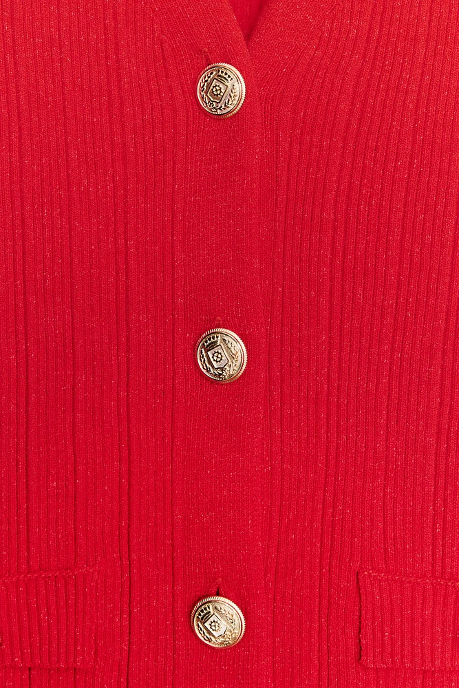 RIBBED KNIT CARDIGAN