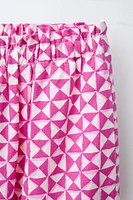 PANTALON DROIT IMPRIMÉ AVEC LIN