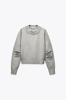 PLEATED SLEEVE SWEATSHIRT