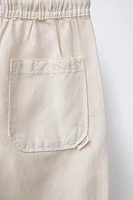 LINEN BLEND STRAIGHT PANTS