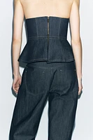 ZW COLLECTION DENIM PEPLUM BUSTIER