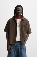 EMBROIDERED RELAXED FIT OVERSHIRT
