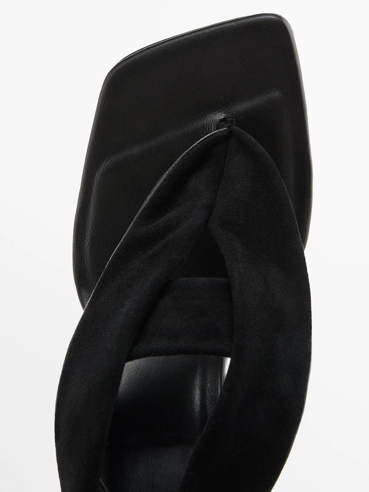 Suede high-heel sandals with tie detail - Limited Edition