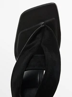 Suede high-heel sandals with tie detail - Limited Edition