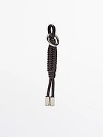 Nappa leather charm key ring with knots