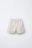 LINEN AND COTTON BERMUDA SHORTS