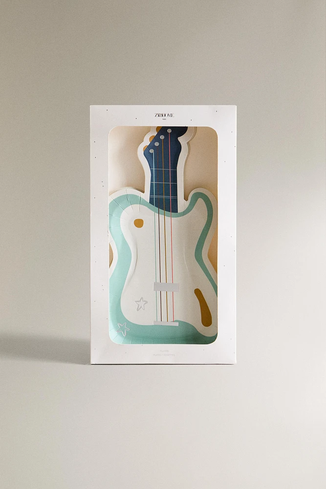 CHILDREN’S SET OF GUITAR PAPER PLATES (SET OF 12)