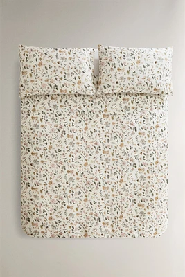 FLORAL PRINT SATEEN DUVET COVER