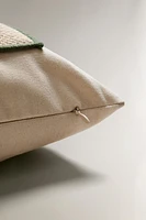 THROW PILLOW COVER WITH FLORAL EMBROIDERY