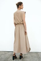 ROUND HEM MIDI SKIRT