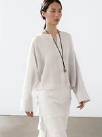 100% linen flowing shirt with buttons
