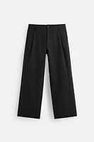 WIDE FIT COTTON-VISCOSE PANTS