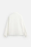 COTTON - LINEN TUCKED SHIRT