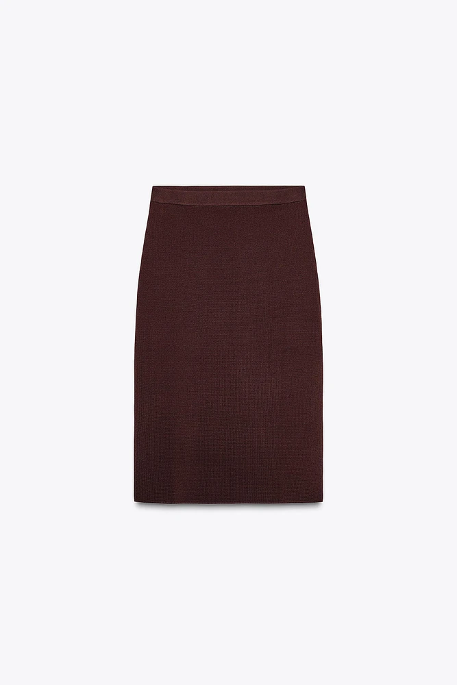 PLAIN KNIT PENCIL SKIRT