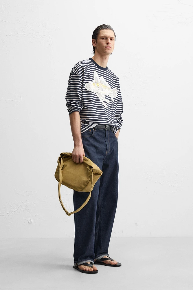 STRIPED PATCH T-SHIRT