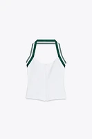 RIBBED HALTER TOP