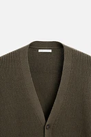 RELAXED FIT COTTON BLEND CARDIGAN