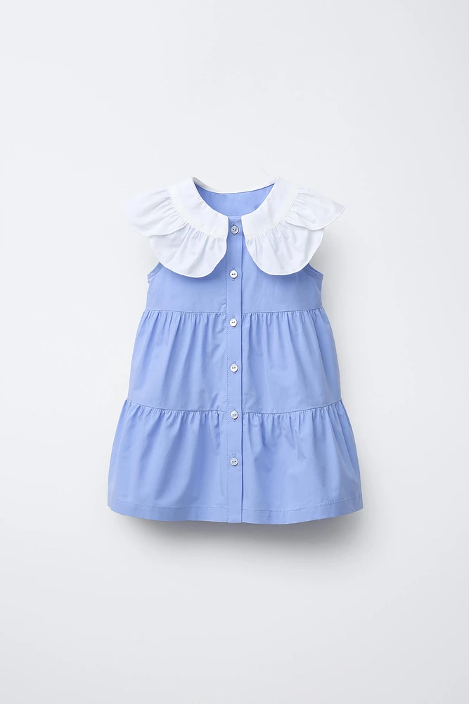 ROBE EN POPELINE À EMPIÈCEMENTS