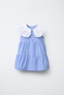 ROBE EN POPELINE À EMPIÈCEMENTS