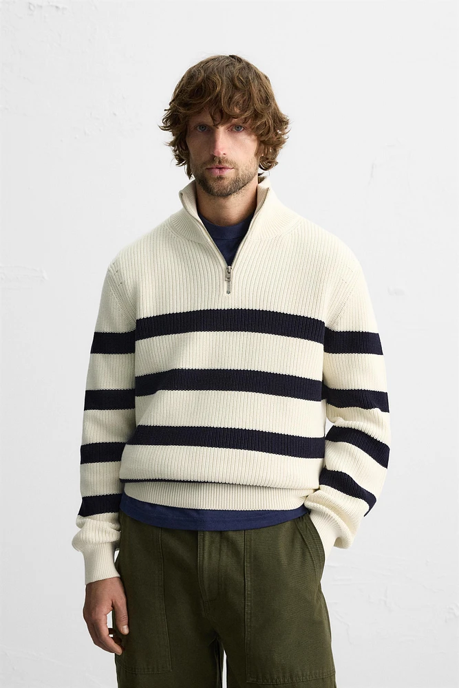 BASIC QUARTER-ZIP SWEATER