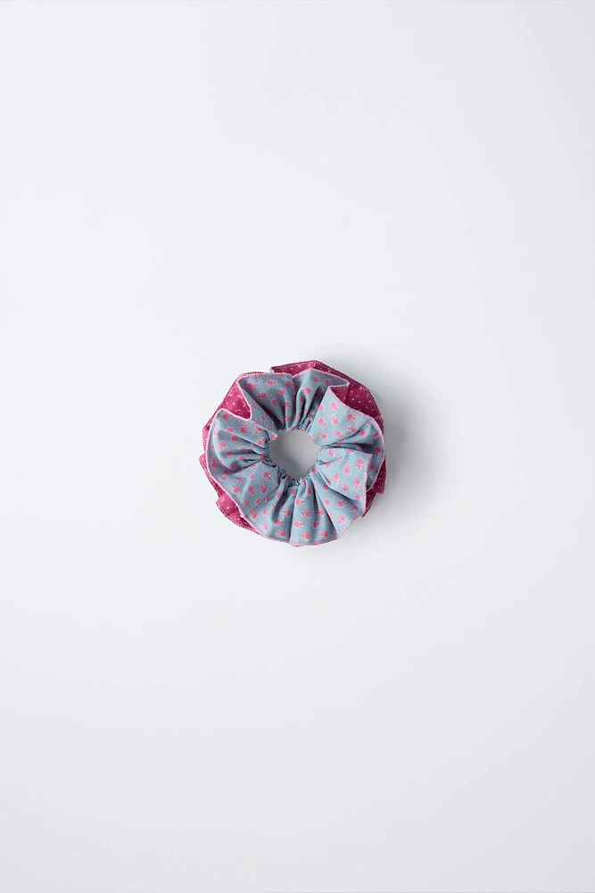 LARGE DOUBLE FLORAL HAIR TIE