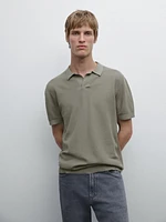 100% cotton knit polo collar sweater