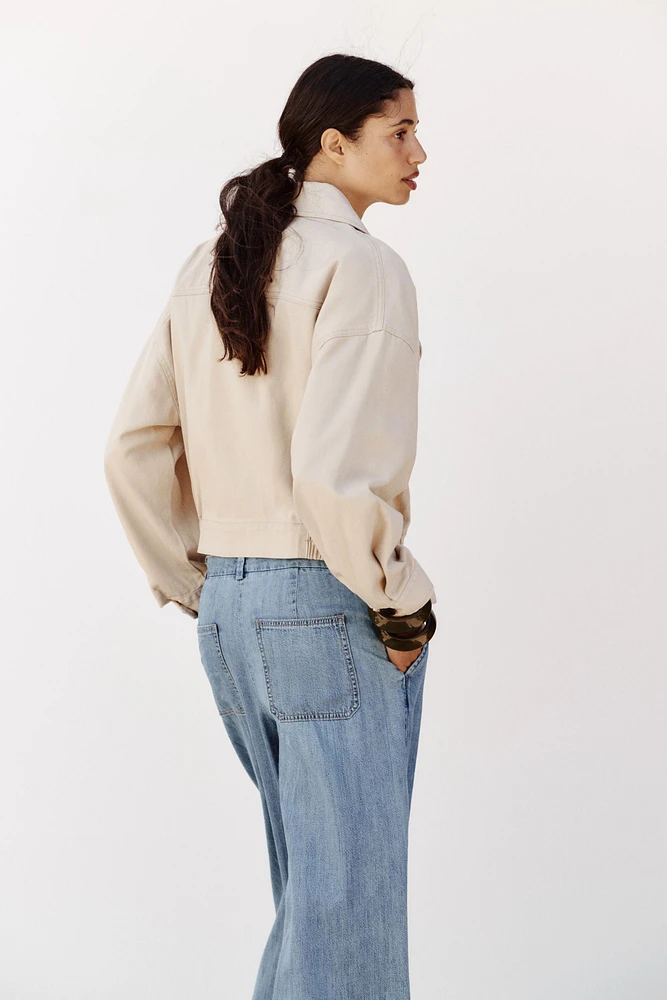ELASTIC HEM CROPPED JACKET