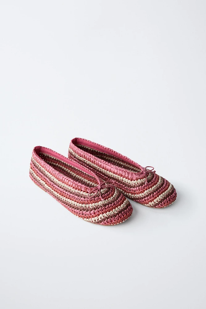RAFFIA EFFECT BALLET FLATS