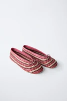 RAFFIA EFFECT BALLET FLATS
