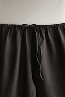 LINEN PANTS WITH WIDE HEM