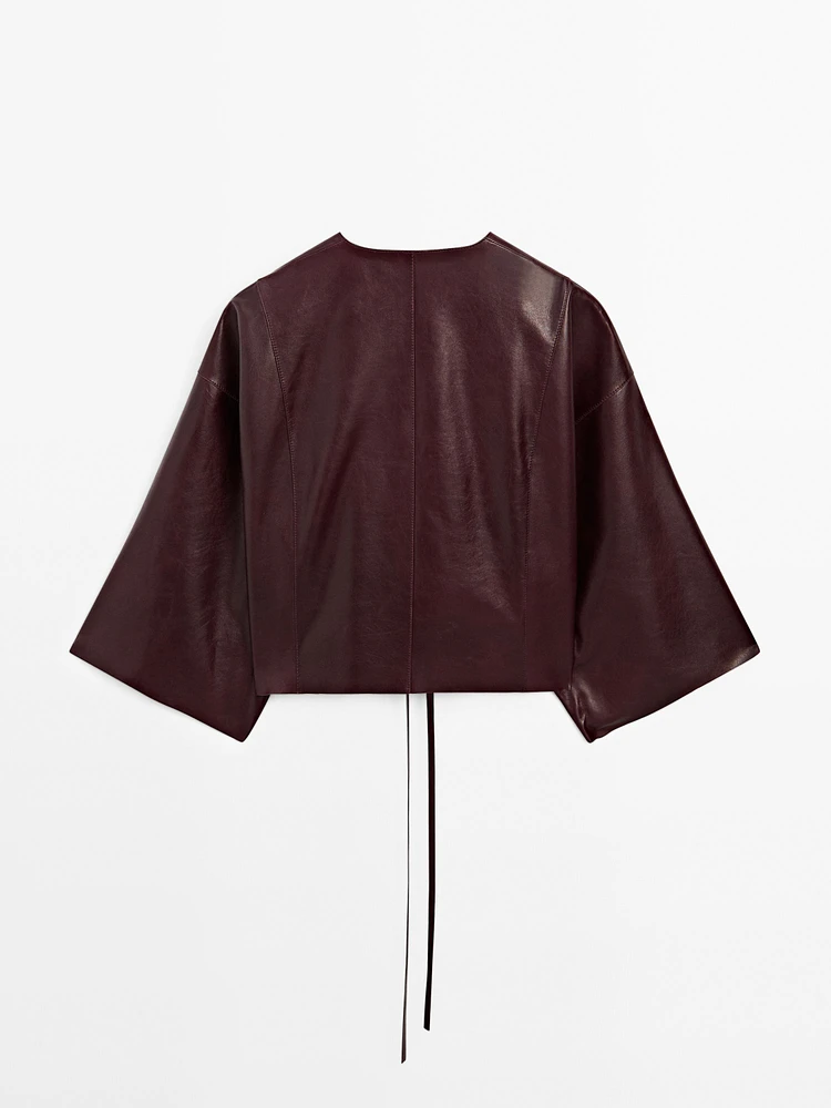 Kimono col V cuir nappa - STUDIO
