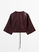 Kimono col V cuir nappa - STUDIO